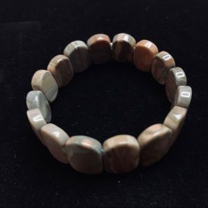 Polished stone stretch‎ bracelet 2 strand